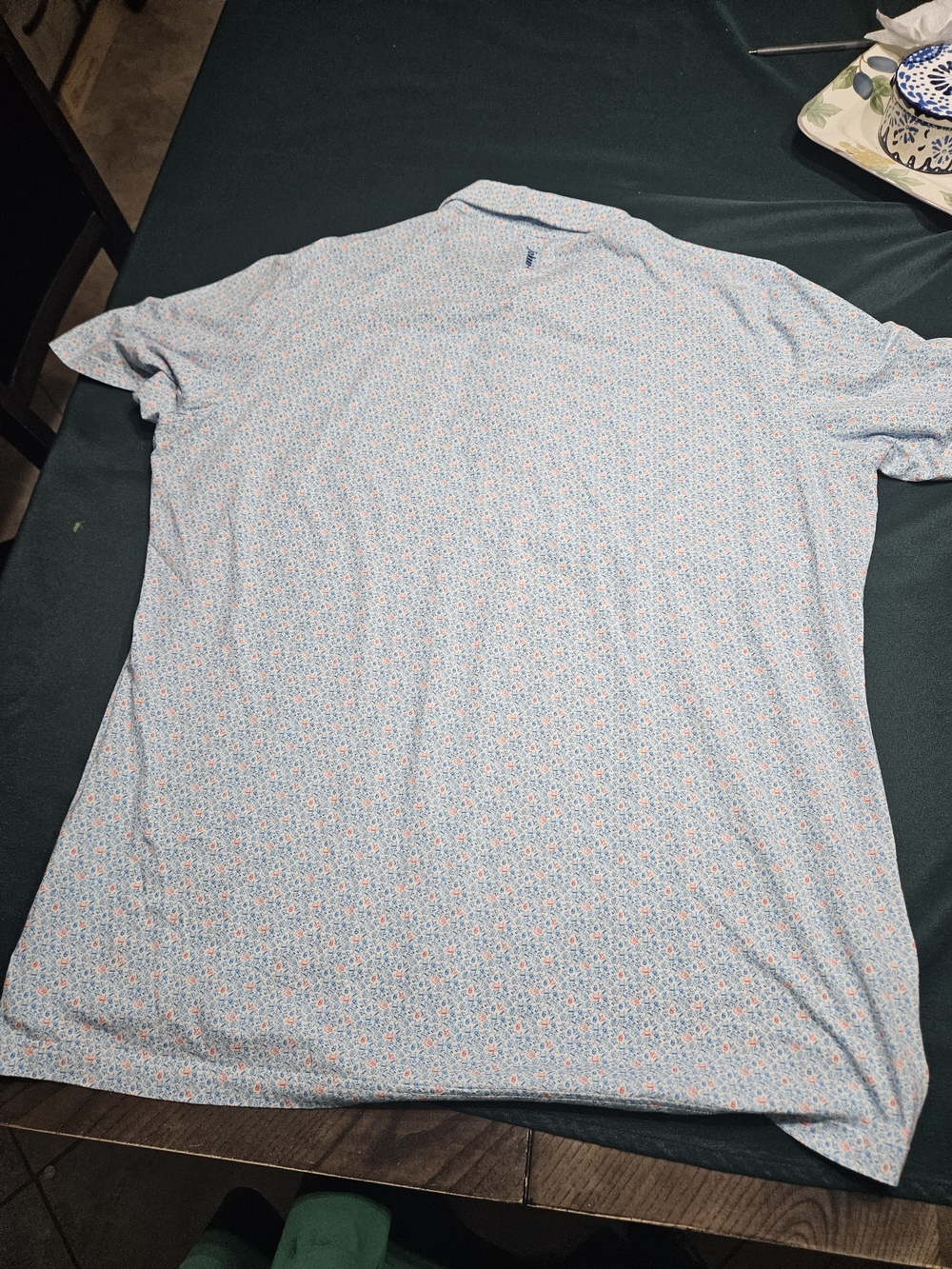 johnnie-O Light Blue Micro Floral Polo